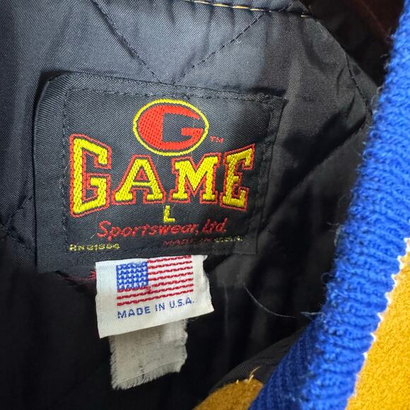 Vtg Varsity Letterman Jacket Game Sportswear Leather & Wool Men's L - Picture 7 of 14